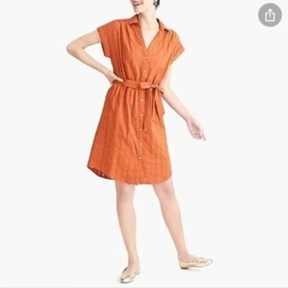 J. Crew Button-Through Shirtdress Tawny Spice